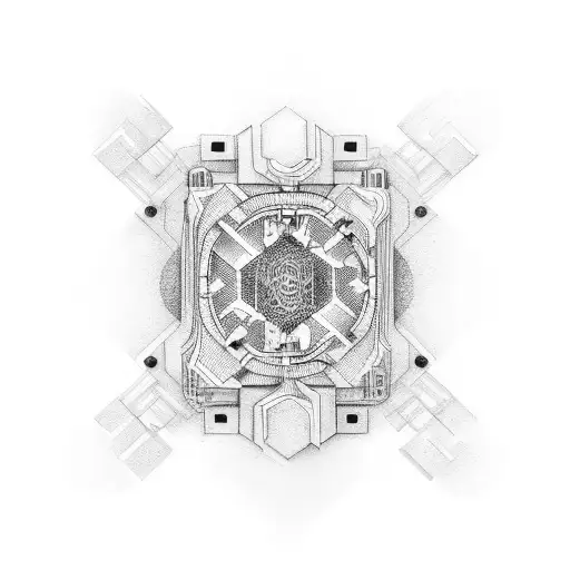 An Intricate Circuit Board Design Morphing Into A Boxing Ring