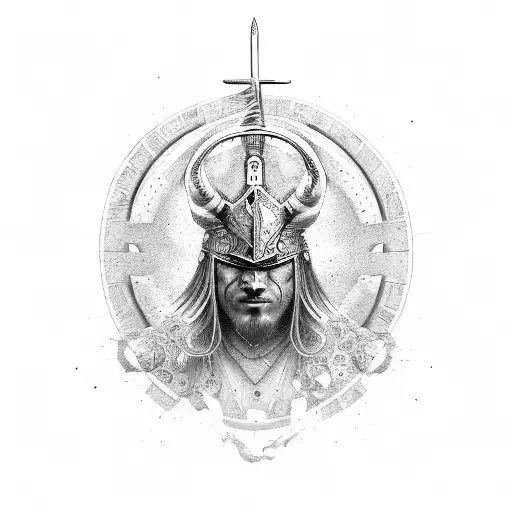 Symbolic Warrior With Wounds Representing Inner Strength