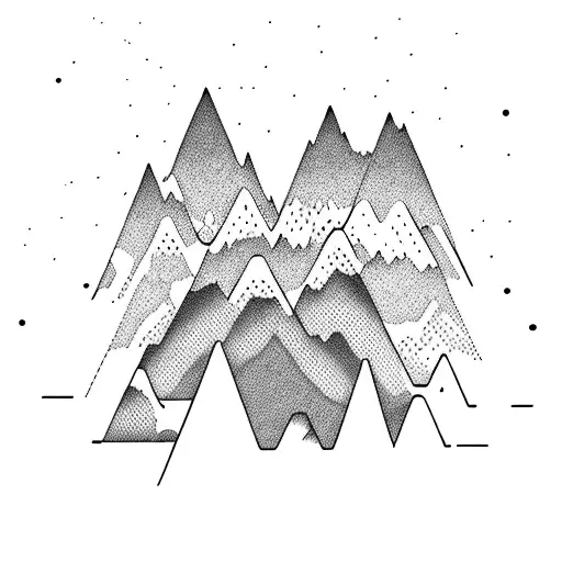 Combine A Mountain Landscape With A Soundwave Pattern