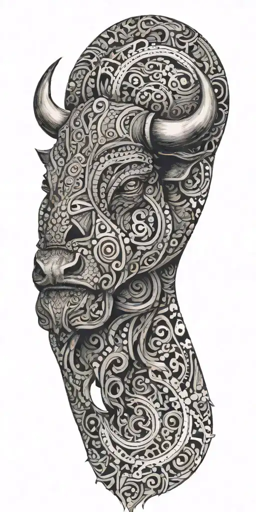 Kaleidescope Bull Head With Lots Of Depth And Movement