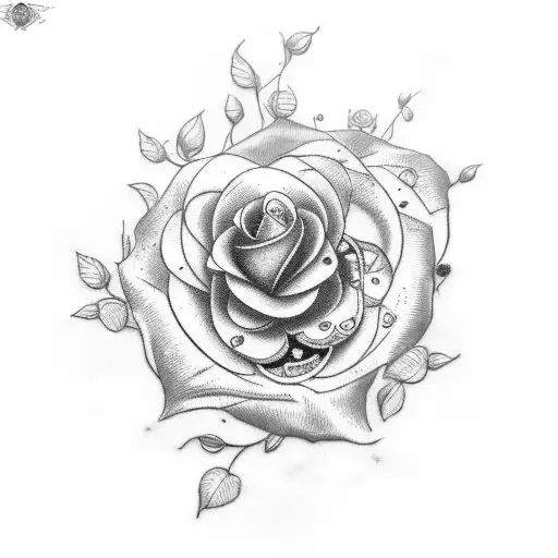 Oldschool Rose Tattoo Chainring