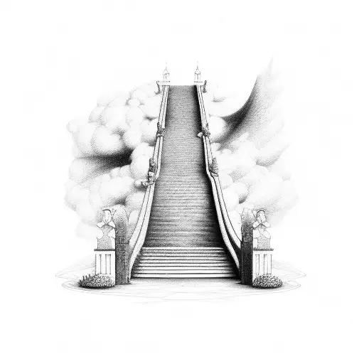 Heaven Gates Someone Walking Up The Stairs