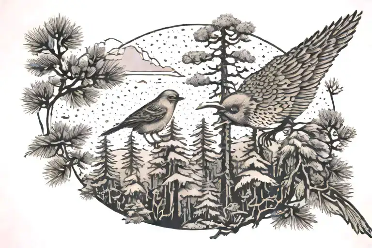 Red Bird Pine Forest