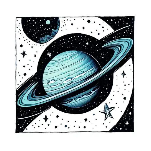 Outer Space With Planets Stars On Elbow