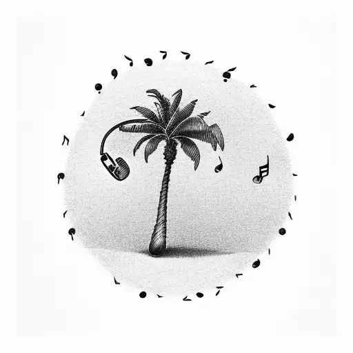 Palm Tree With Music Notes As Leaves
