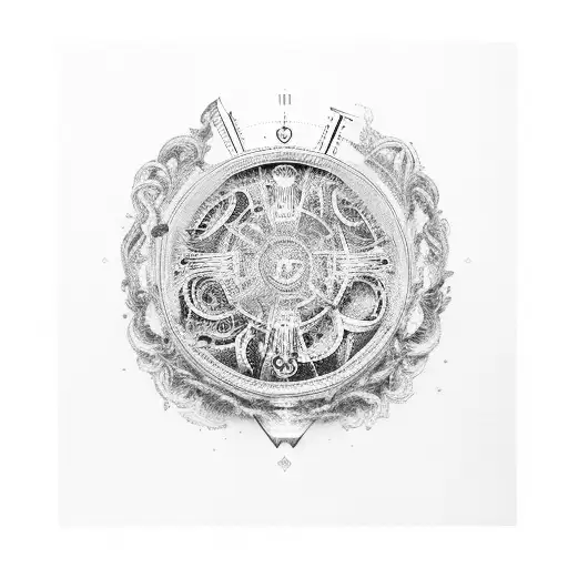 An Open Book With Roman Numerals And Musical Symbols Floating Out Of It