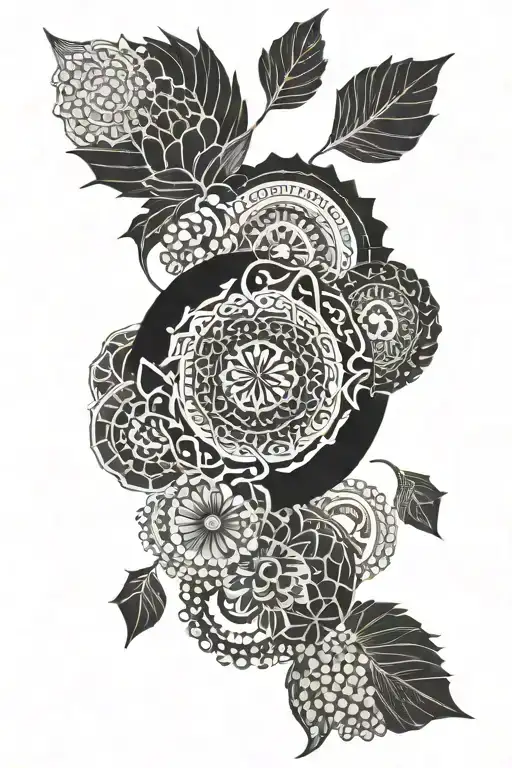 A Mandala Design Incorporating Elements Of Asian Calligraphy