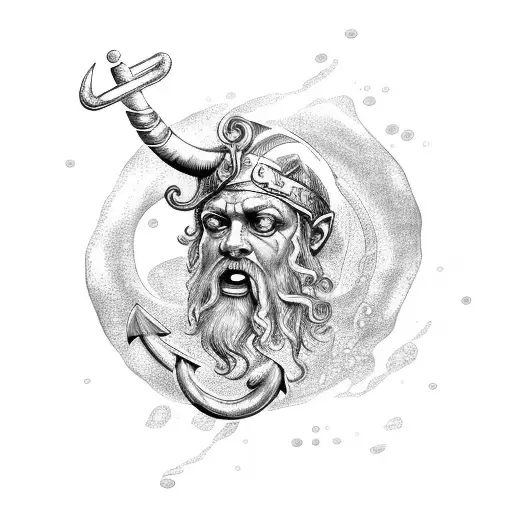 Poseidon With Anchor