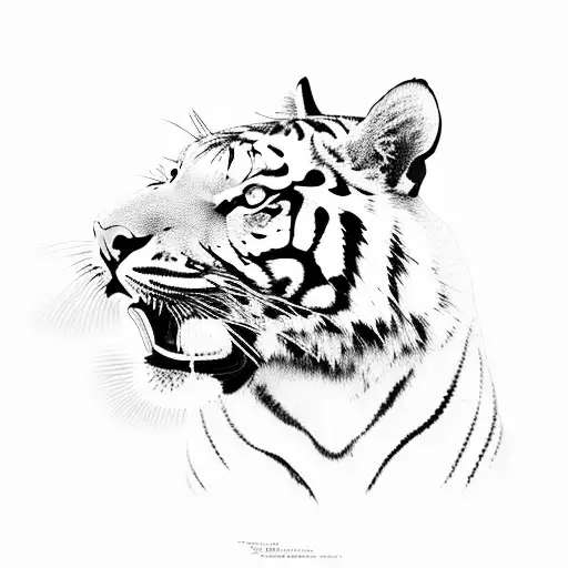 Tiger Roaring In Front Of Microphone