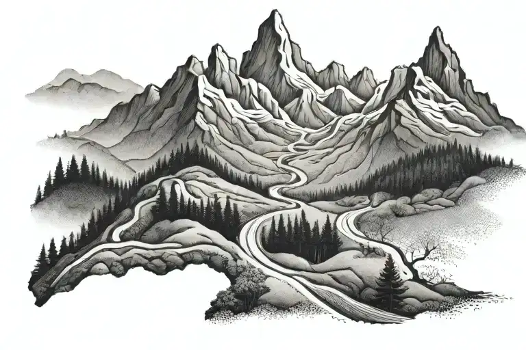 A Mountain Landscape With A Winding Road Symbolizing The Journey Of Recovery