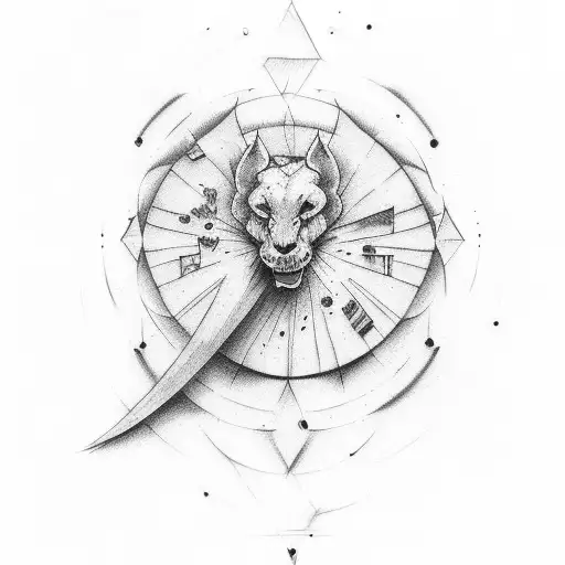 Minimal Blue Color Matematics Tattoo Skech Model