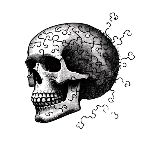 Autism Skull Jigsaw Puzzle Piece