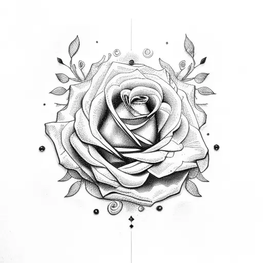 Roses And Ruby In A Roman Design