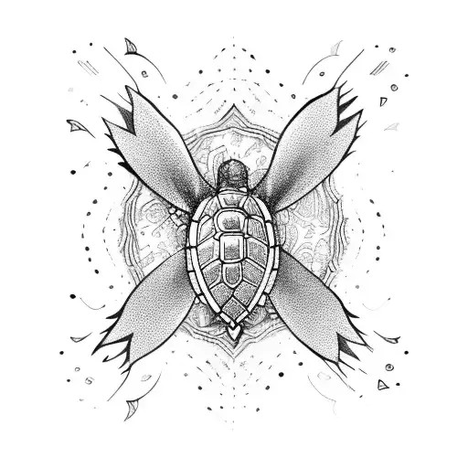 Manly Abstract Turtle With Floral