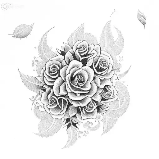 Filipino Tribal With Marigold Blossoms And Roses