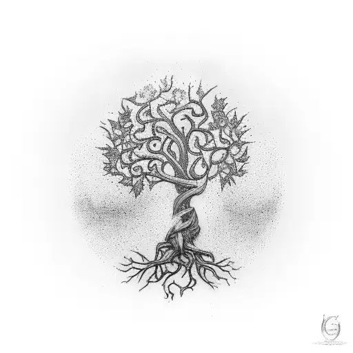 Forearm Tree Of Life Tattoo With The Name Csenge Zselyke