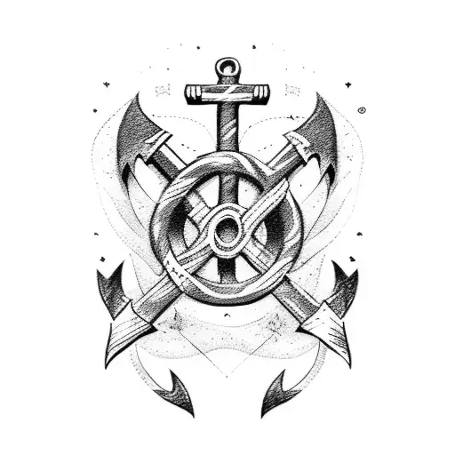 Anchor With Heart And Last Name Fuentes