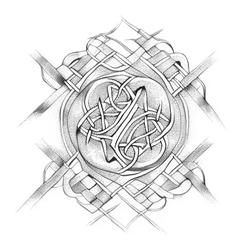 Easy Celtic Pattern With Branches And 4 Elements