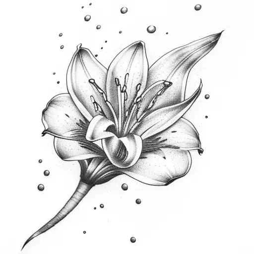 Red Lily And A Phrase