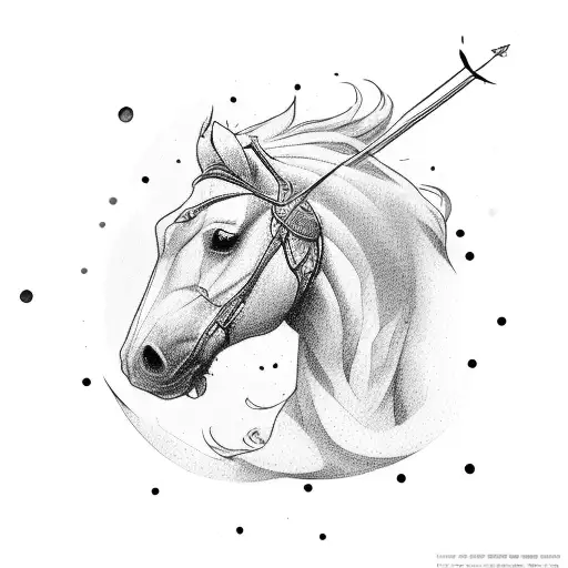 Man Shooting Arrows On A Horse