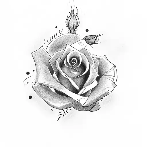 Rose With Stem That Says Family