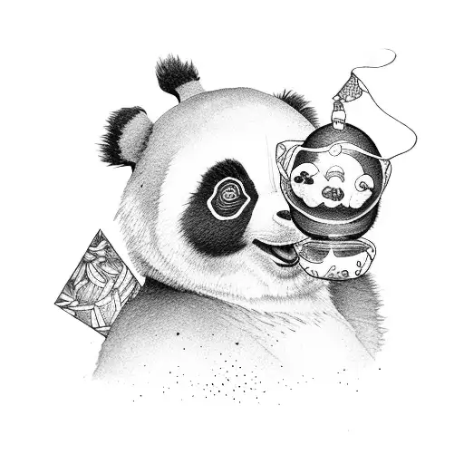 Panda With Duck And Balloon