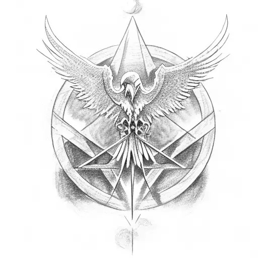 Phoenix With Acoustic Guitar And Deathly Hallows