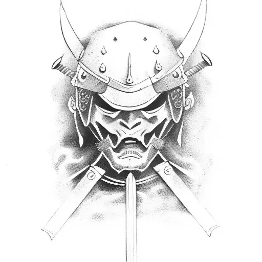 Samurai With Sword With Background