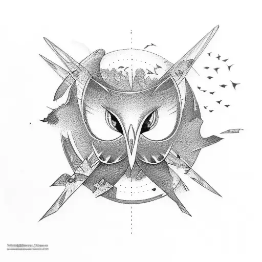 Black Small Birds Going Around Forearm