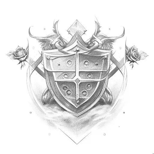 Shield With Letter C And Rose