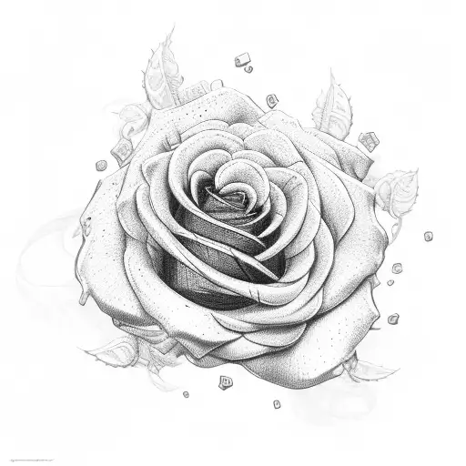 Deadhead Rose Intertwined With Gaming Controller Cables