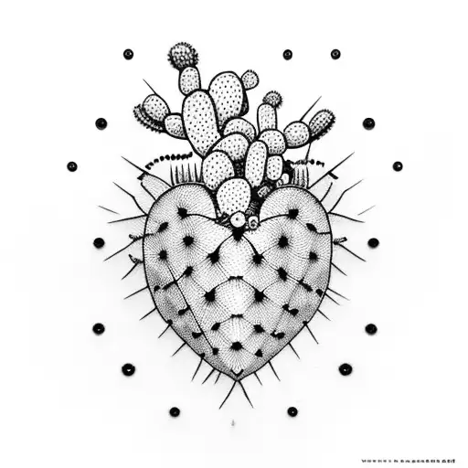 Heart Cactus With Eyelets Growing On Top