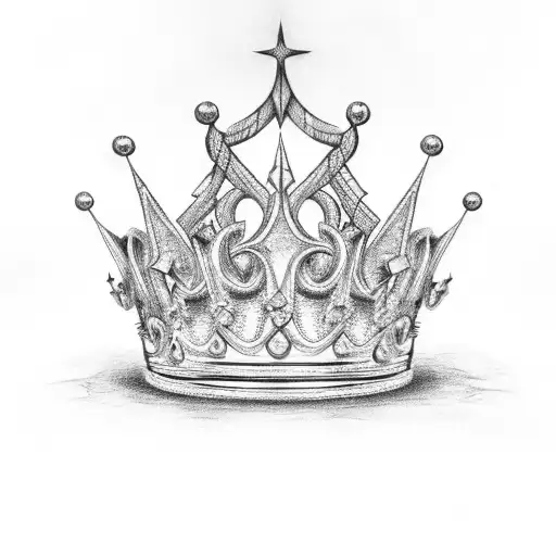 A Five Point Crown With The Letters Lk On It
