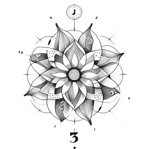 January Birth Flower With Compass