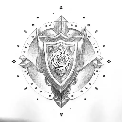 Shield With Letter C And Rose