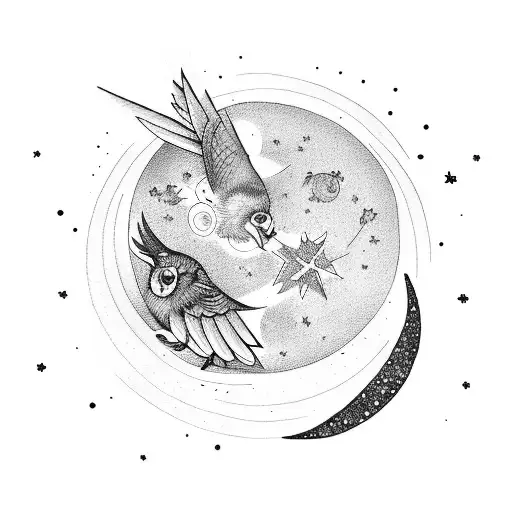 Stars Birds Tarot Moon