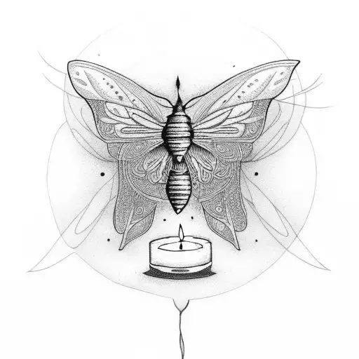 Candle With Flying Moth