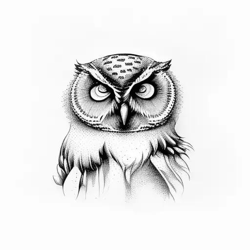 A Dreamy Design Of A Mother Owl Watching Over Her Sleeping Owlets In A Tree Hollow