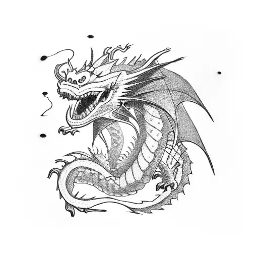 Dragon In The City With A Dog