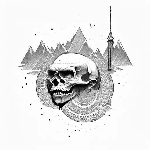 Fyodor Dostoyevsky Combined With A Mystical Mountain