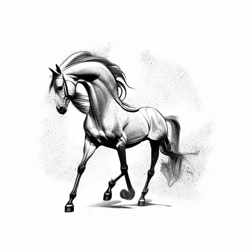 A Galloping Slender And Graceful Horse