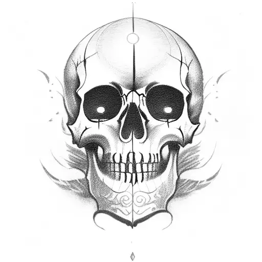 A Pirate Skull With Burning Eyes