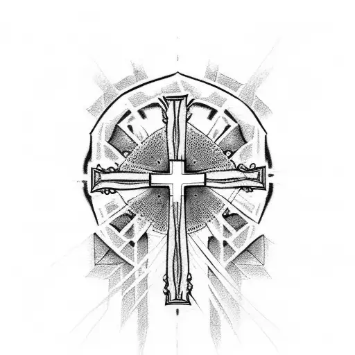 Design A Tattoo Incorporating A Cross And Rosary With Text 'Eric Paul'