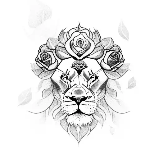 Ship With Lion With Roses