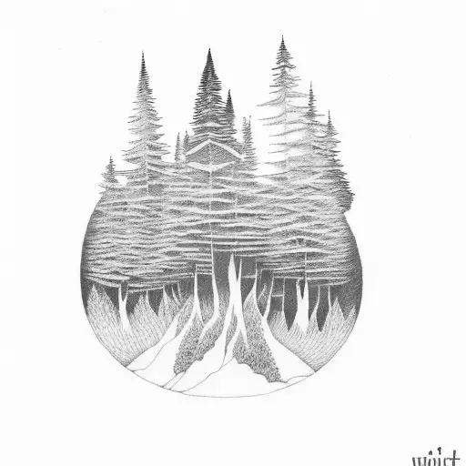 Tree Fading Into Mountain