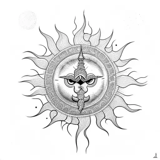 Sun With Trishul Hindu