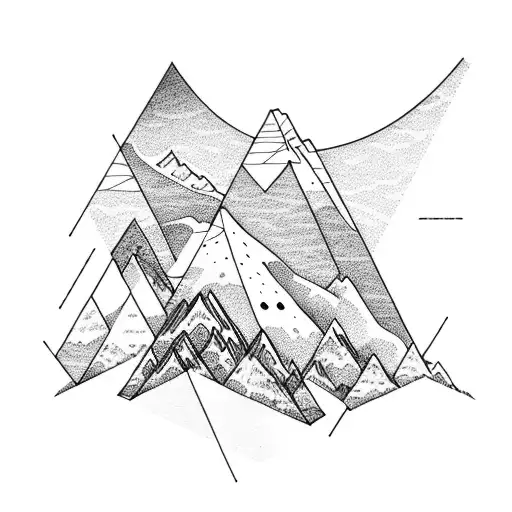 Mountain Scene In Triangles