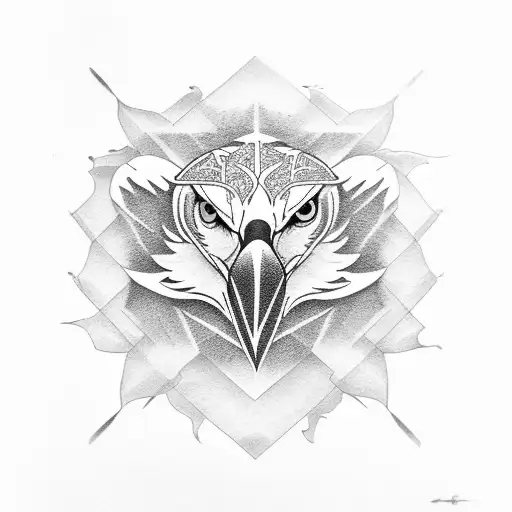 Calm Eagle With Lotus