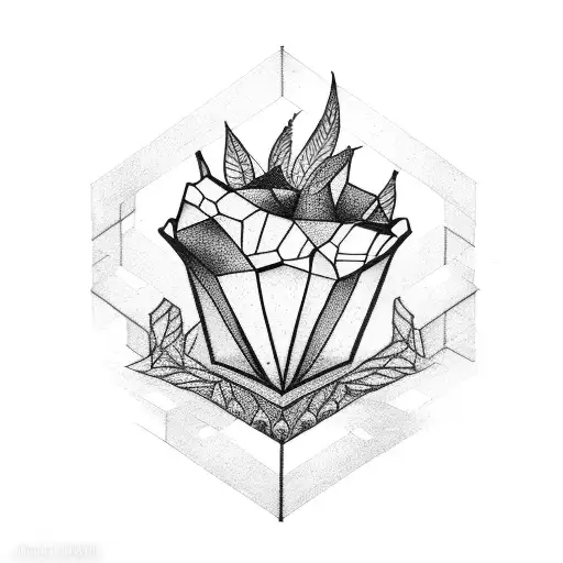 Plant With Geometric Shapes