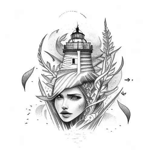 Lighthouse And Gladiolus